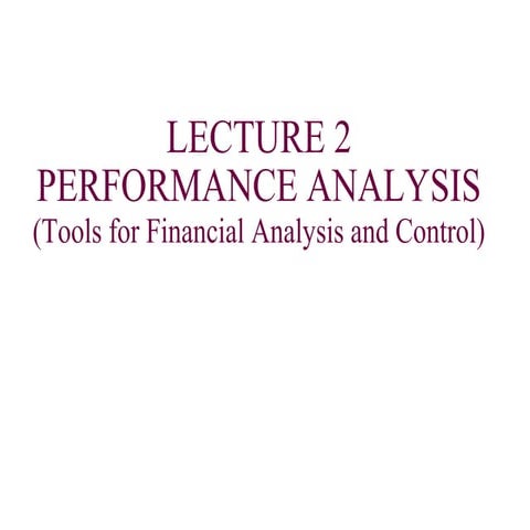 Tools of Financial Analysis and Control