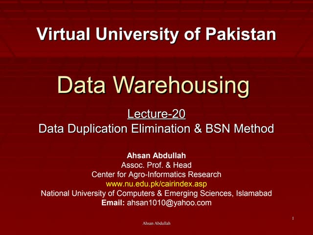 Lecture 20