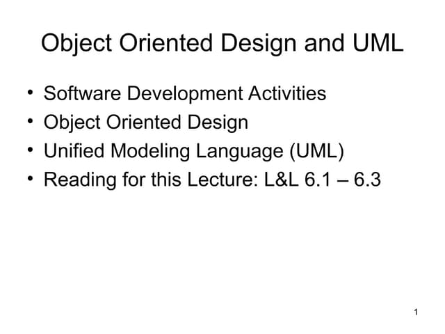 Object oriented analysis and design. SE  221