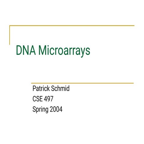 lecture_20.pdf about DNA microarray to medical students | PDF