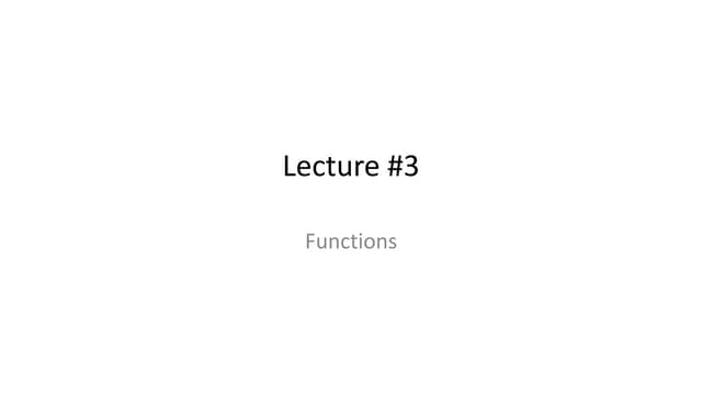 Functions