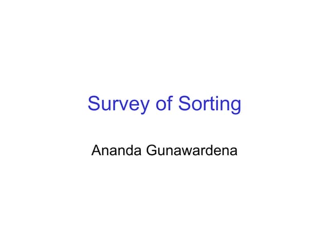 survey of sorting