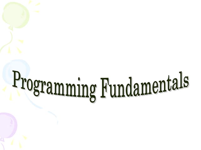 programming fundamentals | PPT