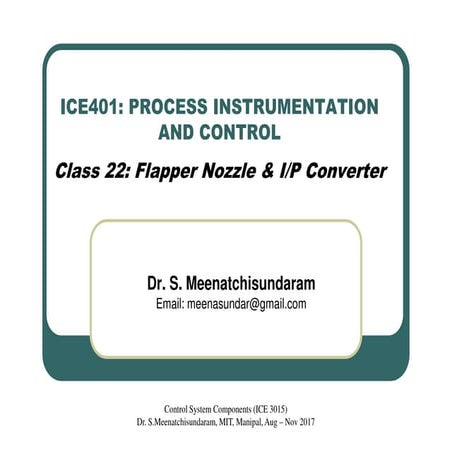 Lecture 22   flapper nozzle &amp; ip converter