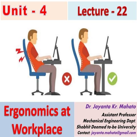 Ergonomically Design at workplace Safety