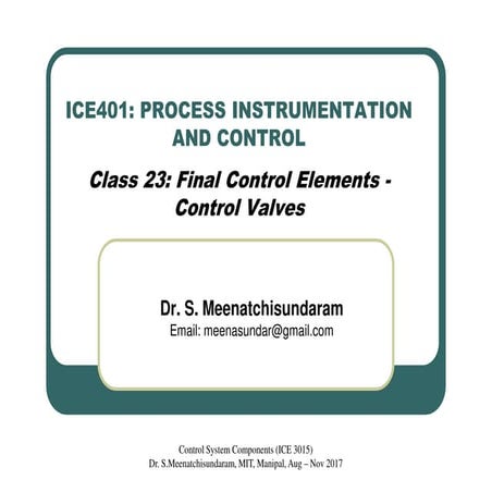 Lecture 23   control valves