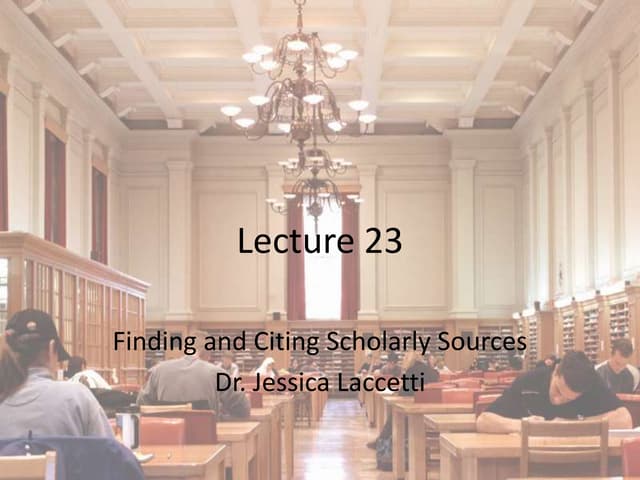 Lecture 23 RefWorks for ALES204 - 2012