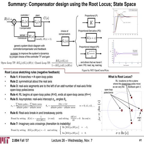 Lecture26 Summary To Root Locus Plot Pdf