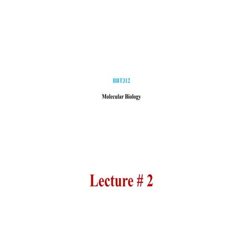 Lecture 2 BBT312 Introduction to Molecular Biology & Genetics Part II.pptx
