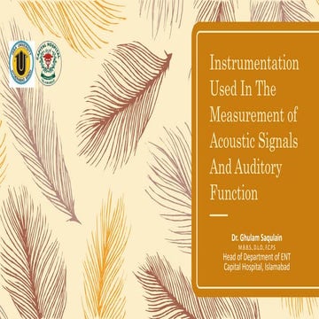 Lecture 2 e instrumentation used in the measurement of acoustic signals and a...
