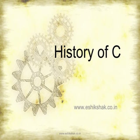 Lecture 2 history_of_c | PPT