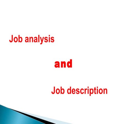 Lecture 2 job aanalysis