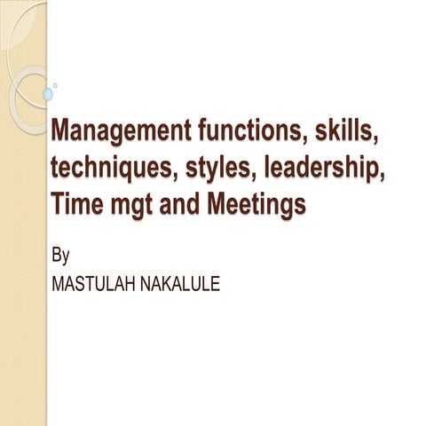 HEALTH SERVICE MANAGEMENT FUNCTIONS, STYLES,SKILLS, TECHNIQUES.pptx