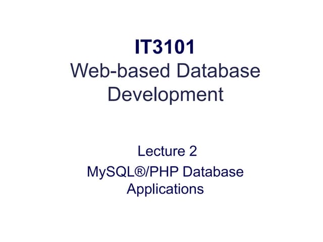 Lecture2 mysql by okello erick