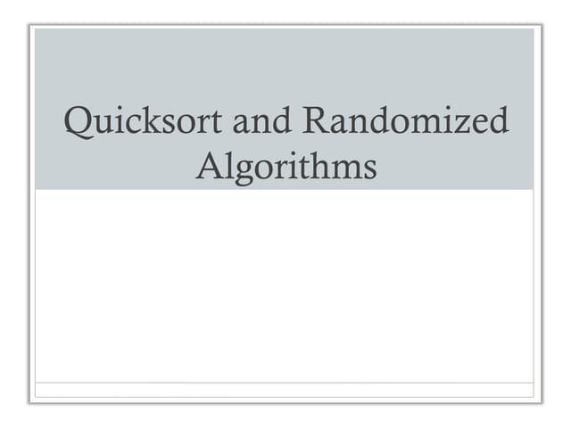 Quicksort in practice___________________