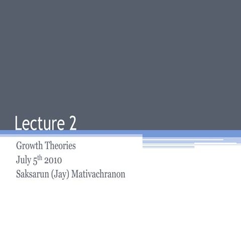 International Economic Lecture 2