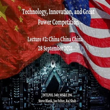 Lecture 2 -Technology, Innovation and Great Power Competition