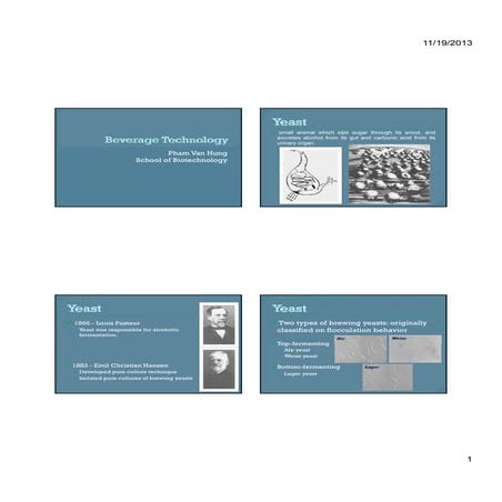 Lecture 2 Yeast and Beer Processing