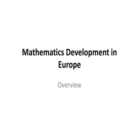 mathematics development in Europe