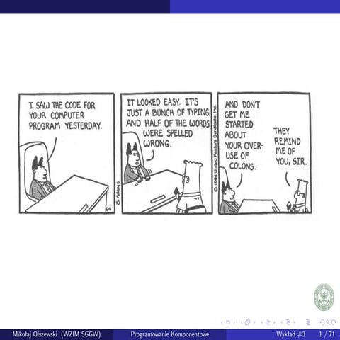 Programowanie Komponentowe: #3 Podstawy programowania komponentów