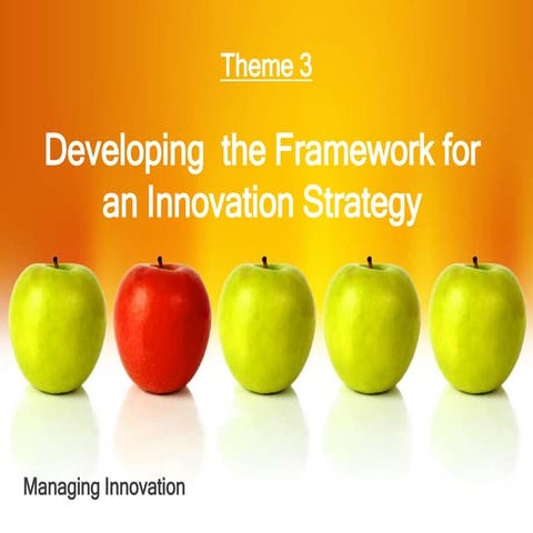 2016 - Developang the Framework for an Innovation Strategy