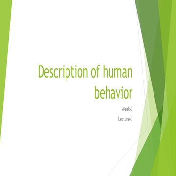 Description of human behavior
