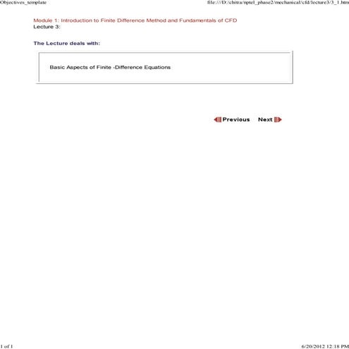 Concept of Computational Fluid Dynamics Material