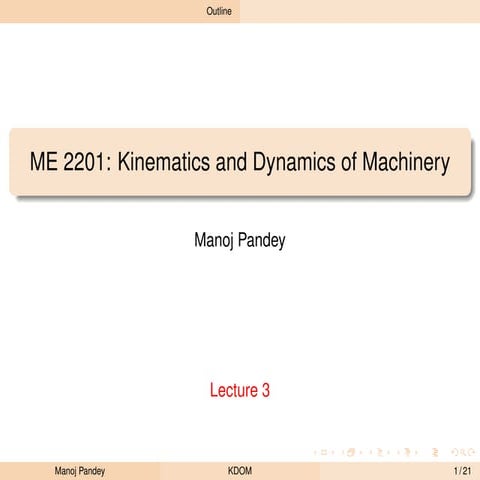 kinematics and dynamics of machinery pdf | PDF
