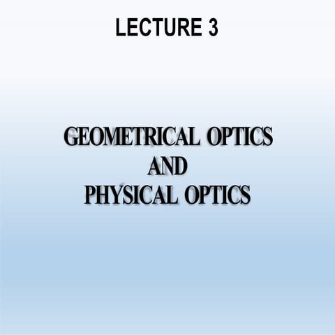 Comprehensive Lecture on Geometrical and Physical Optics: Lenses and ...