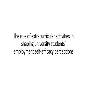 The Impact of Extracurricular Activities on University Students ...