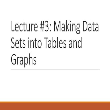 Lecture 3   making data sets into tables and graphs