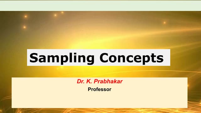  Sampling Concepts