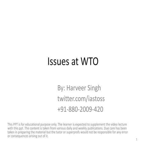 WTO Dispute Settlement Mechanism and process | PPTX