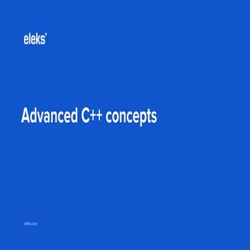 Advanced C++ concepts | PPTX