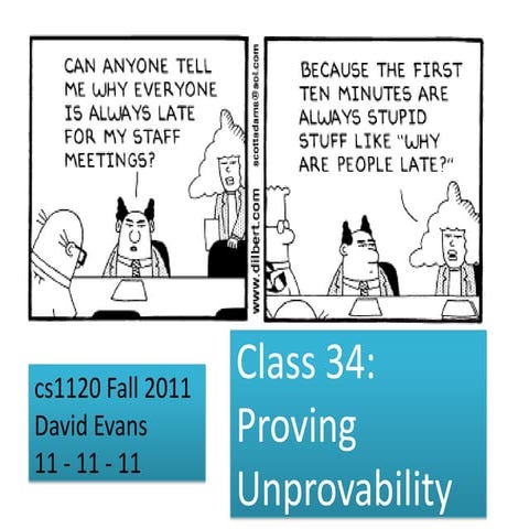 Class 34: Proving Unprovability
