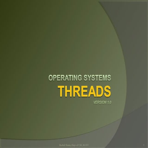 Lecture 3 and 4 threads | PPT | Operating Systems | Computer Software ...