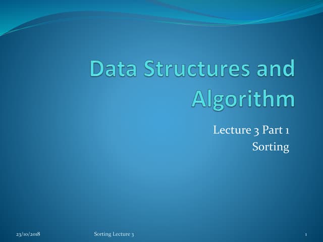 Lecture3a sorting
