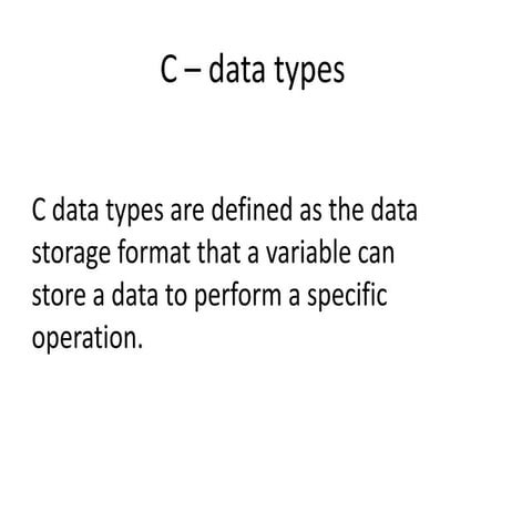 introduction to c- data types with examples | PDF