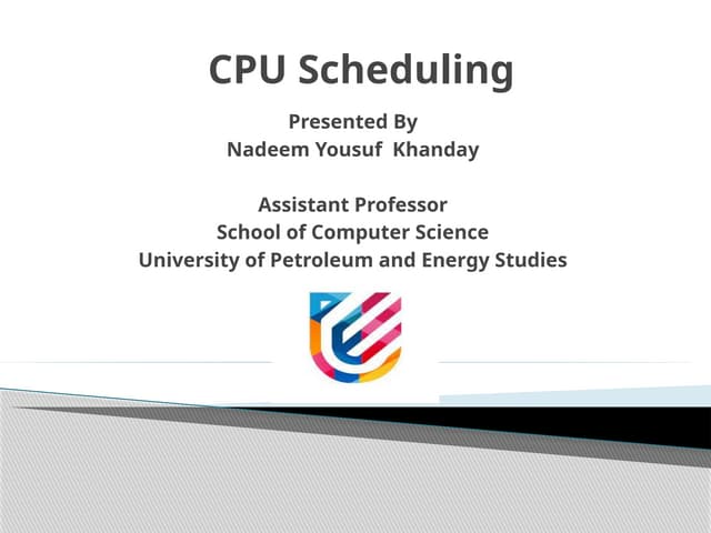 Lecture 3 CPU Scheduling in operating systems