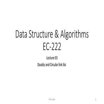 Data structures Lecture 3 Doubly Link List | PPTX