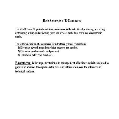 E-Commerce and the WTO | PDF