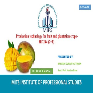 CULTIVATION PRACTICES OF MANGO