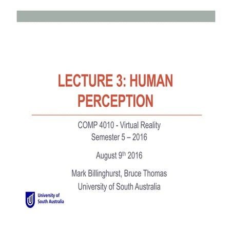 COMP 4010 Lecture3: Human Perception