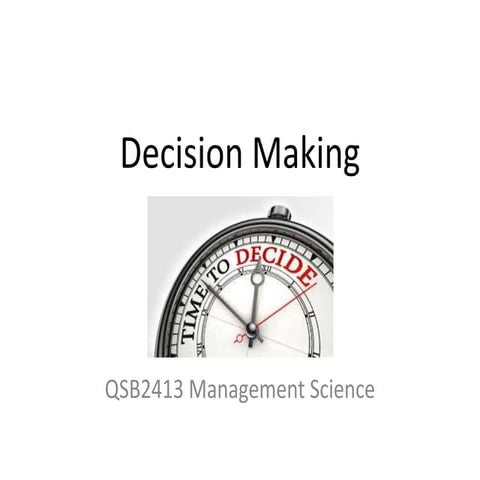 MS Lecture 3 part 1 decision making