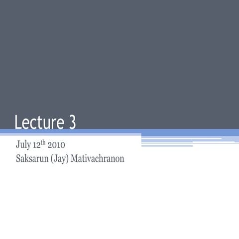 International Economic Lecture 3
