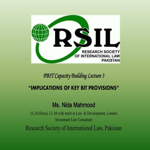 Implications of Key BIT Provisions | PPTX