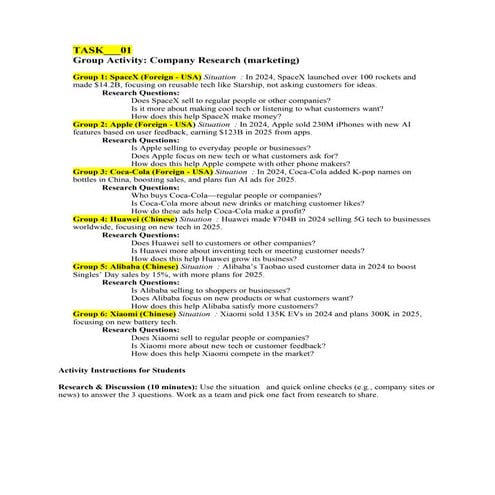 Lecture 3 Tasks__ based on the business studies book | DOCX