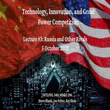 Lecture 3 - Technology, Innovation and Great Power Competition