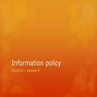 Introduction to Information Policy