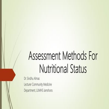 Assessment Methods For Nutritional Status